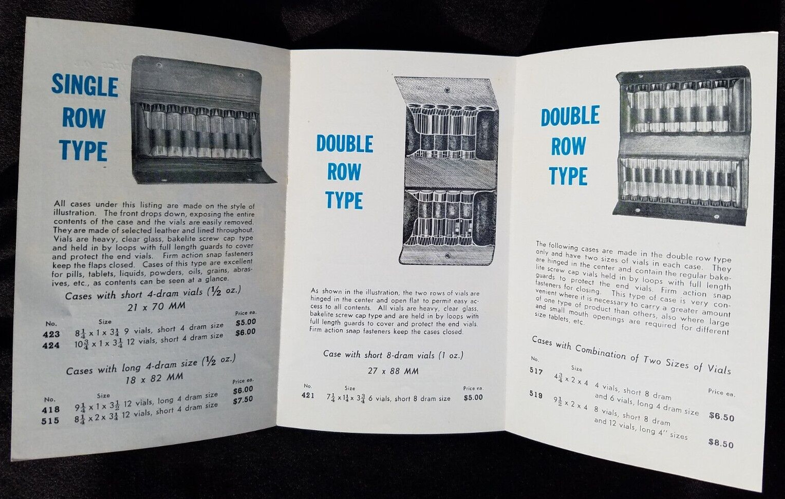 1960’s Ad Leaflet Boericke & Tafel Family Medicine Cases Homoeopathic Remedies