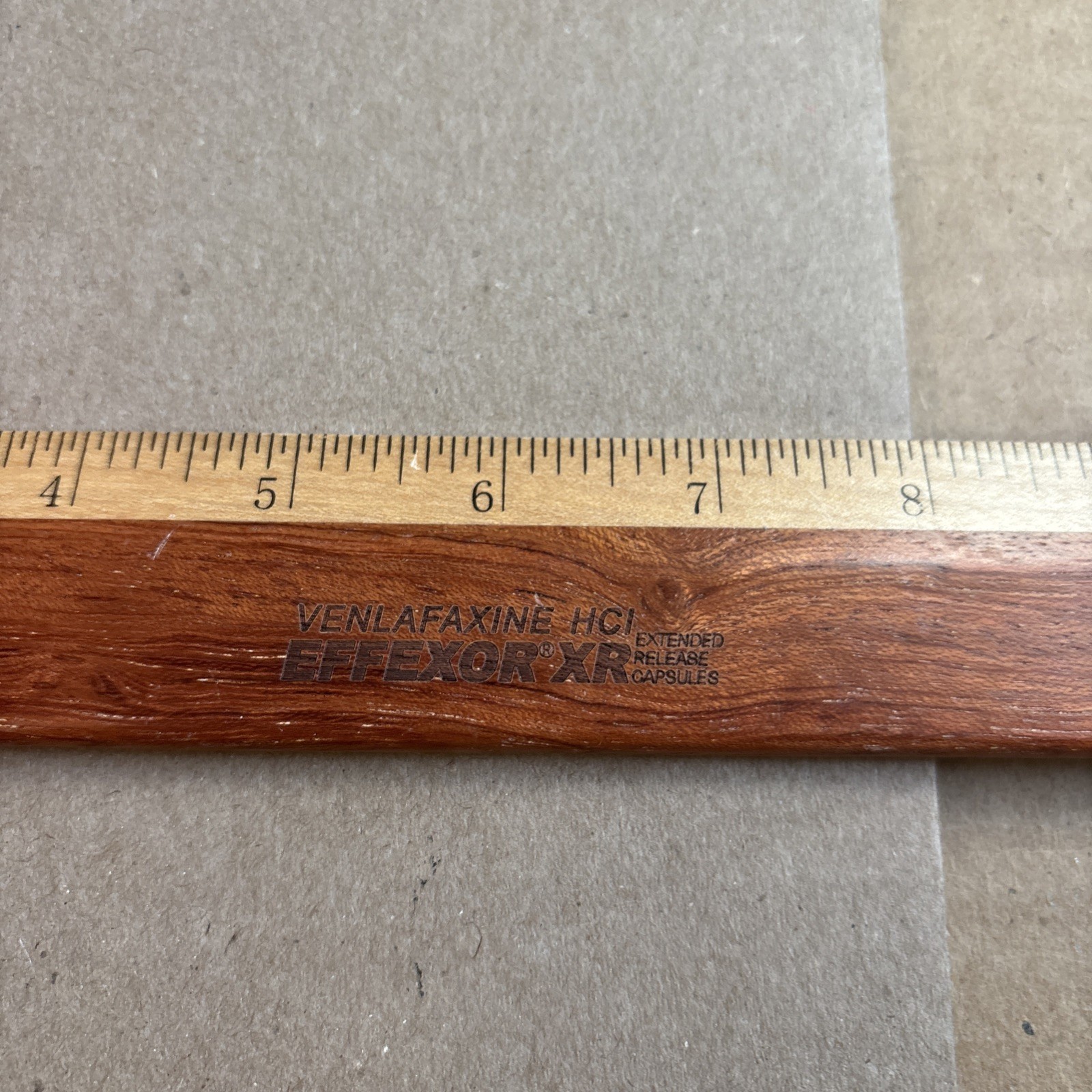 Effexor XR Wooden Ruler Pharmaceutical Drug Rep Promo Advertising