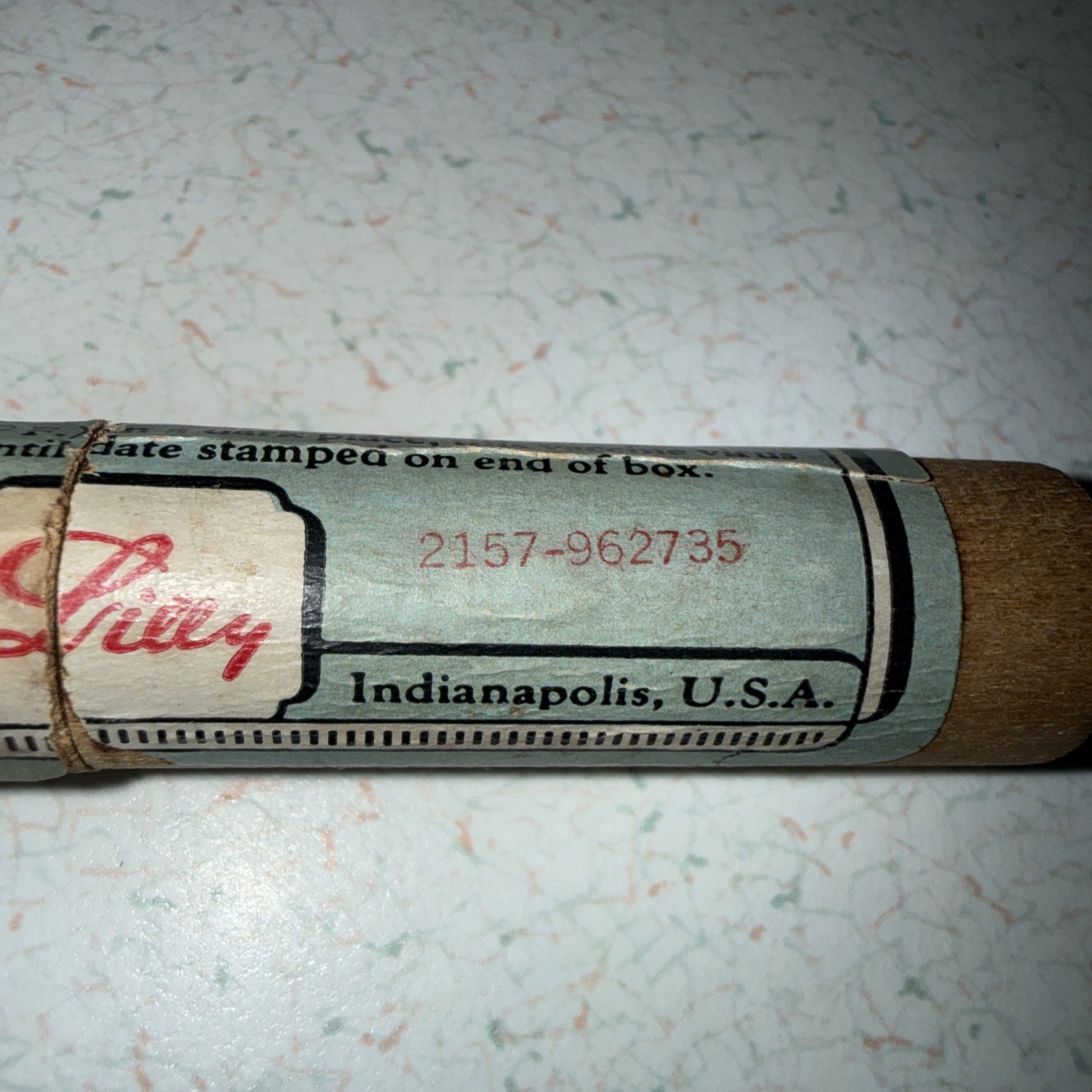 Small Pox Vaccine Wooden Viral Tube By Eli Lilly April 13 1939