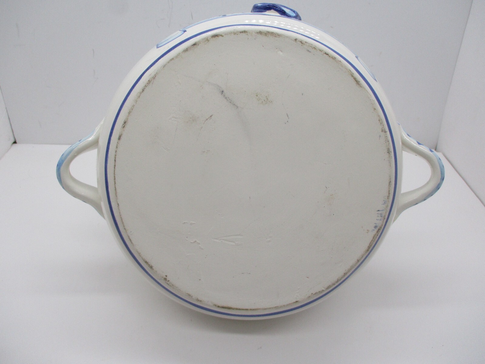 Amazing Pharmacy Apothecary Jar “Aq Mele” Blue and White Hand Painted Deer