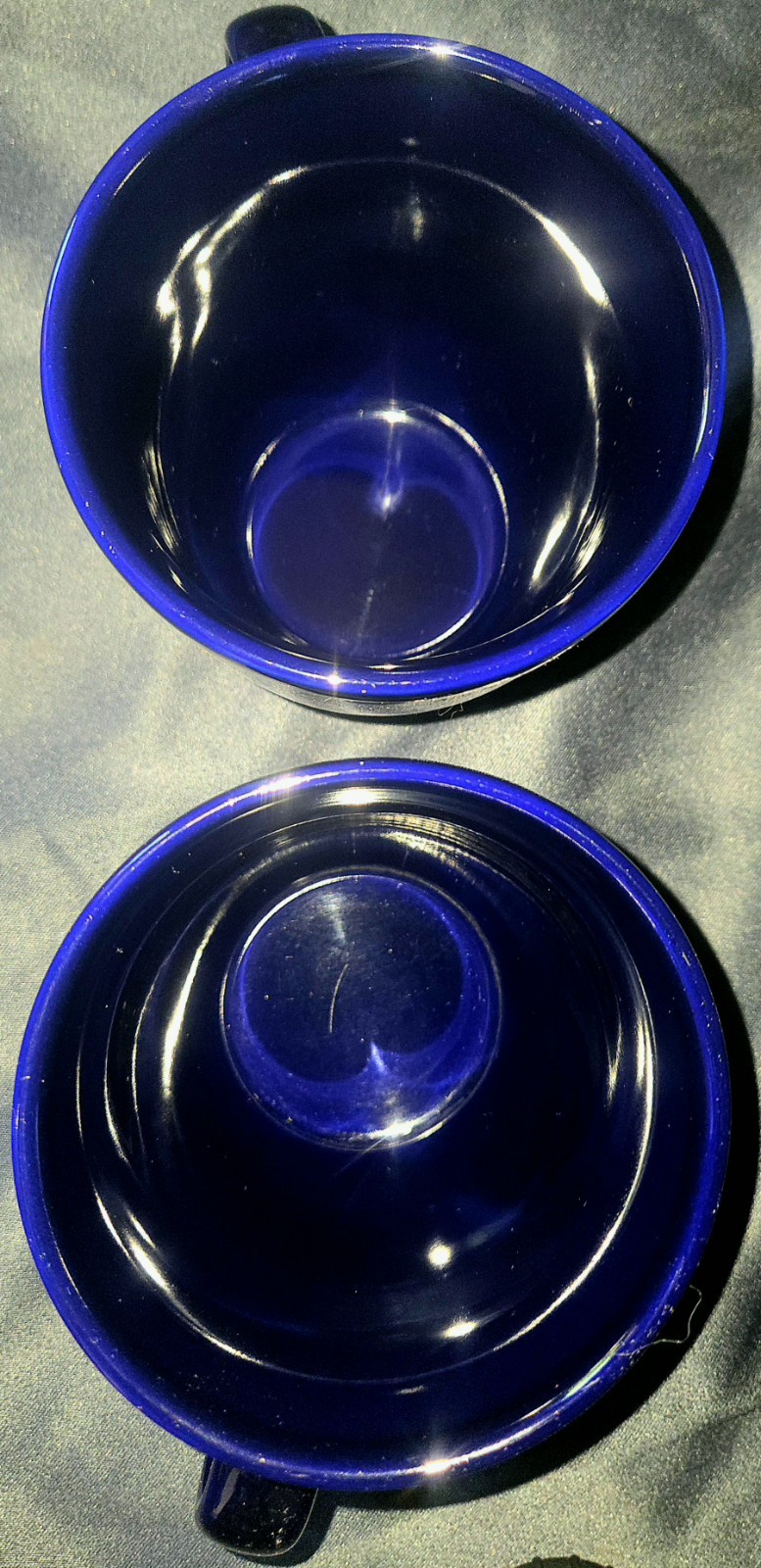 2 Enzymatic Therapy Mugs, Pharmacy Drug Rep. Dark Blue Promotional Holds 16 oz.