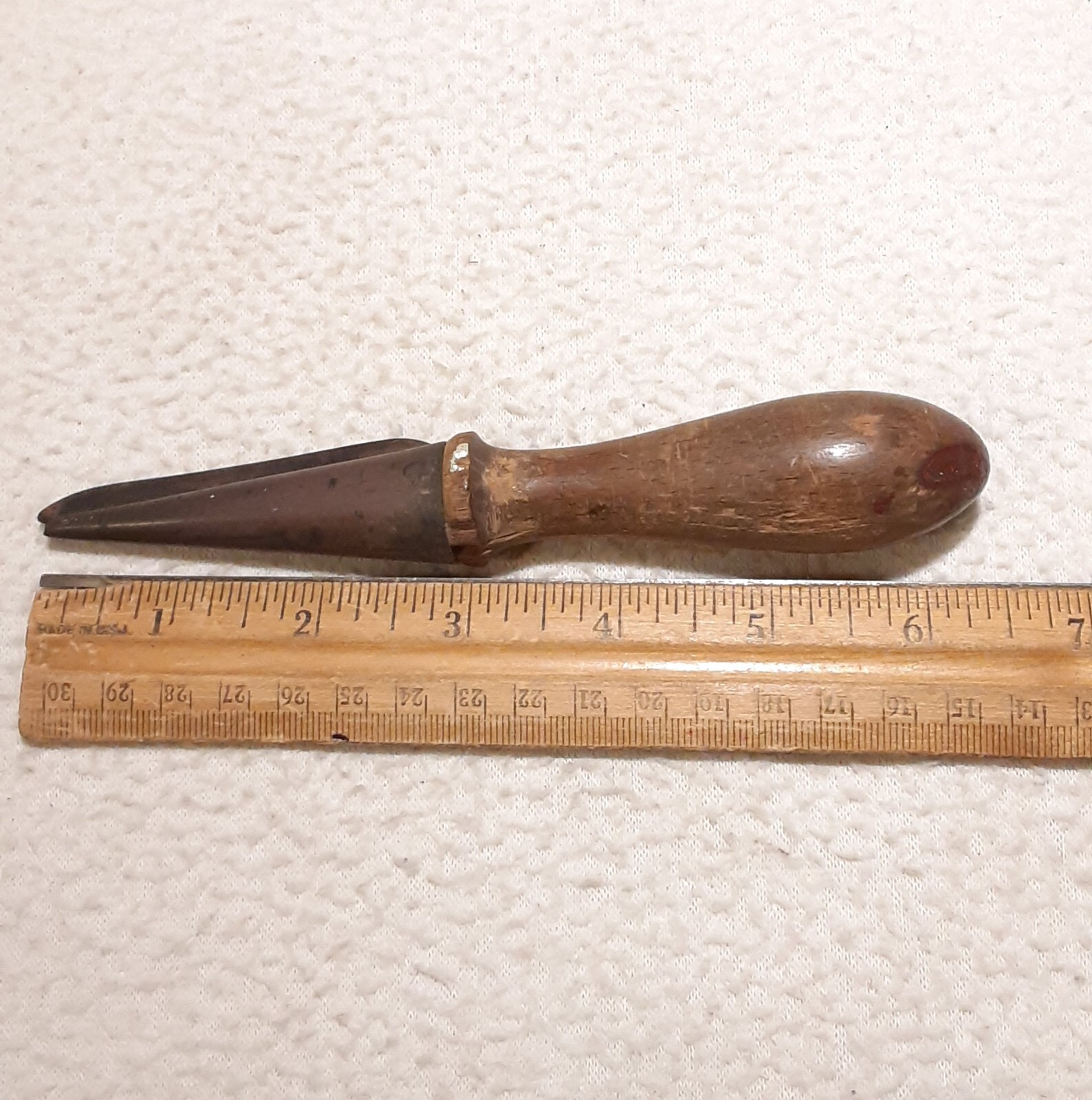 EARLY APOTHECARY CORK BORER KNIFE BLADE BRASS CONE CHEMIST MAKE YOUR OWN STOPER