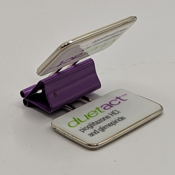 Drug Rep Advertising Promo Paper Clip DUETACT Promotional Binder