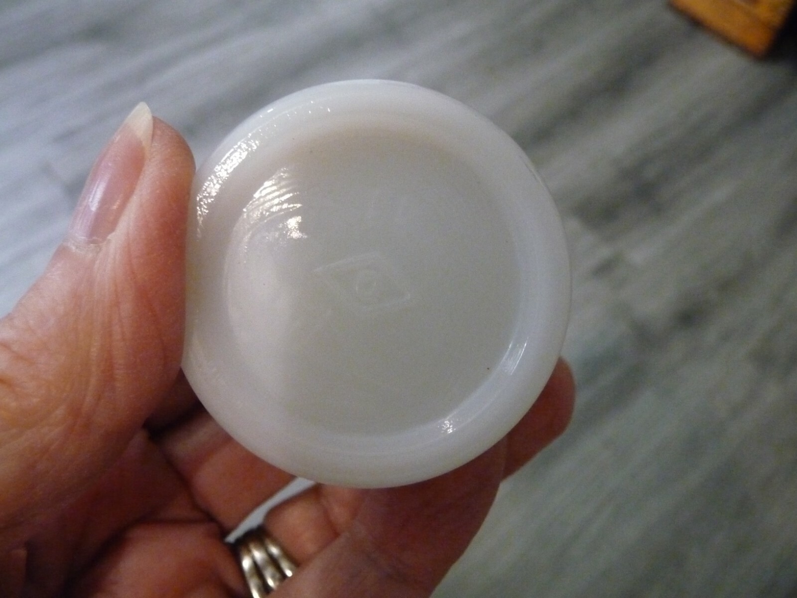 MILK GLASS CHARLES & FROSST & CO DERMIOL CREAM