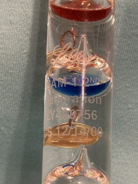 RARE UNIQUE 9″ Glass Galileo Thermometer with LILLY logo -Pharma (+ BONUS Items)
