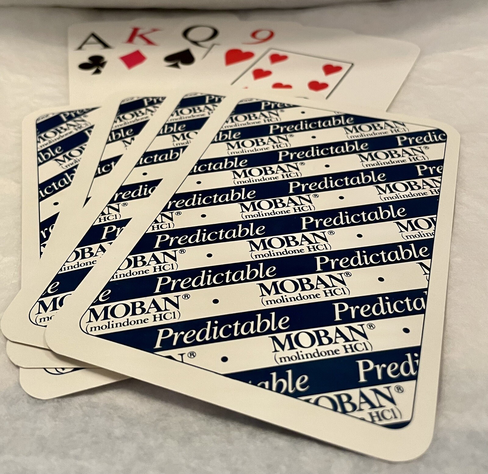 VINTAGE 90’S MOBAN DRUG REP PHARMA PROMO JUMBO PLAYING CARDS + 3 Trick “FEATS”