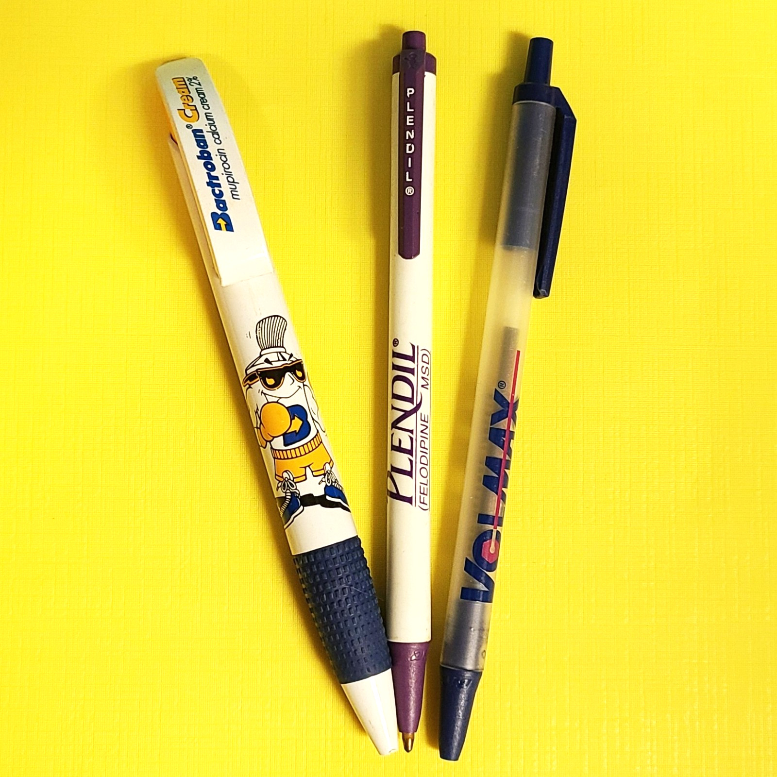 1992 Pharmaceutical Drug Rep Ad Promo Writing Pens *Bactroban *Plendil *Volmax