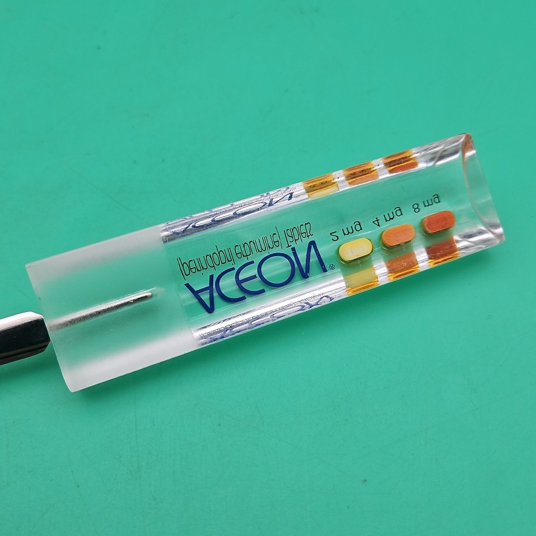 Vintage Aceon Pharmaceutical Drug Rep Advertisment Letter Opener Acrylic