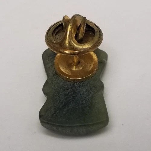 Green Jade Pin Pharmacists Pharmacy Mortar / Pestle Lapel Hat Tie Pin Vintage