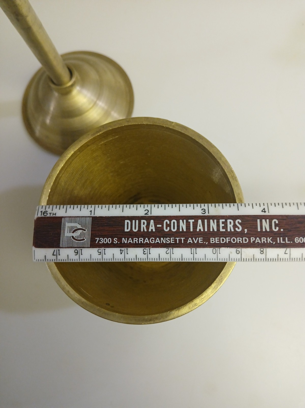 Mortar and Pestle with Lid – Solid Brass – 4.2 lbs – Vintage Apothecary