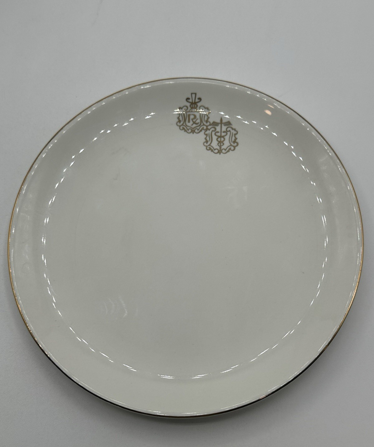 Set of 8 Vintage Crestware Rx Pharmacist Caduceus Salad Dessert Plates 7.5″