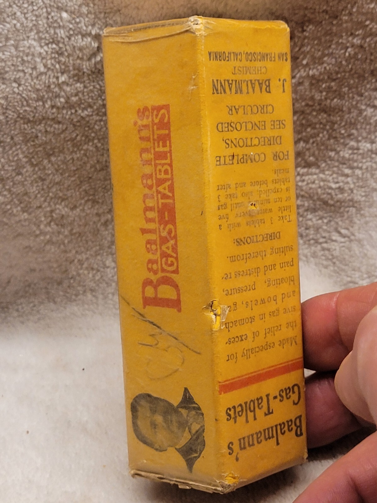 VINTAGE BAALMANN’S GAS TABLETS UNOPENED NICE GRAPHICS ON BOX