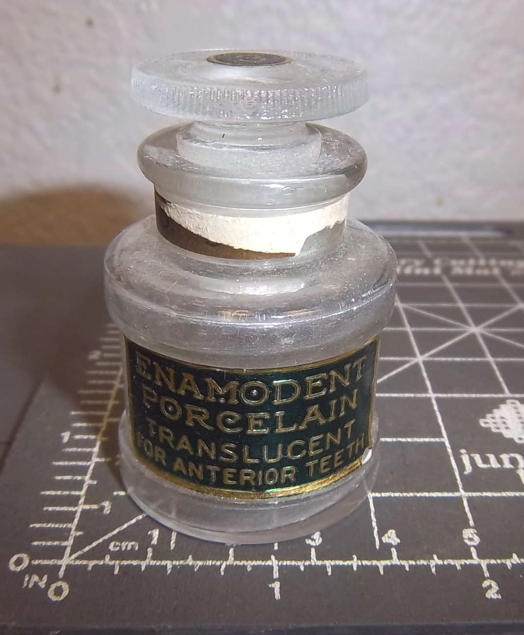 Vintage Enamodent labs apothecary jar, Enamodent Porcelain translucent, number 3