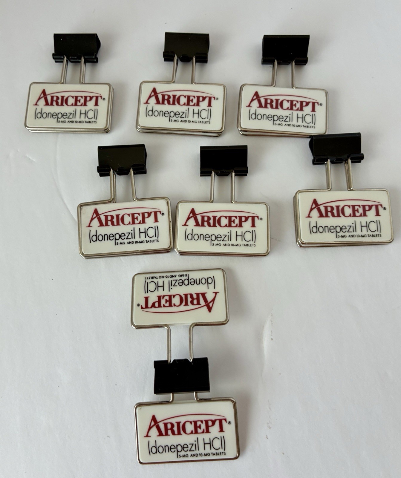 VTG Aricept Pharmacore Lot Of 7 Aricept Drug Rep Binder Paper Clip Advertising