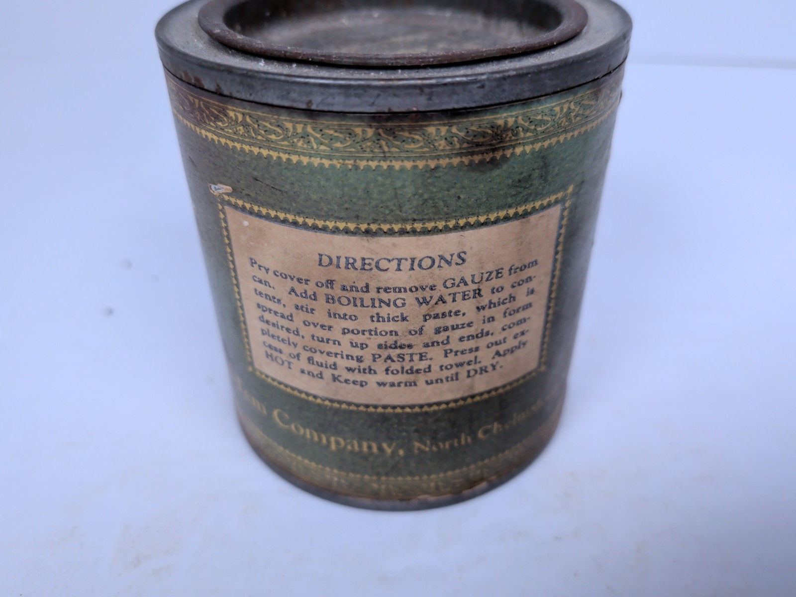 Phi-Tem Vintage Container APOTHECARY RARE tin Medical Coughs 1930s Cure USA