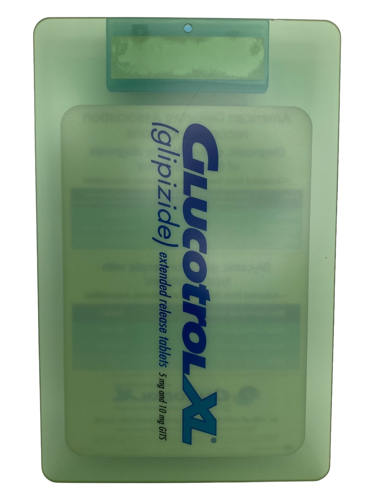 Rare 1999 Glucotrol XL Drug Rep Pharmaceutical Acrylic Clipboard 14″ Dr’s Office