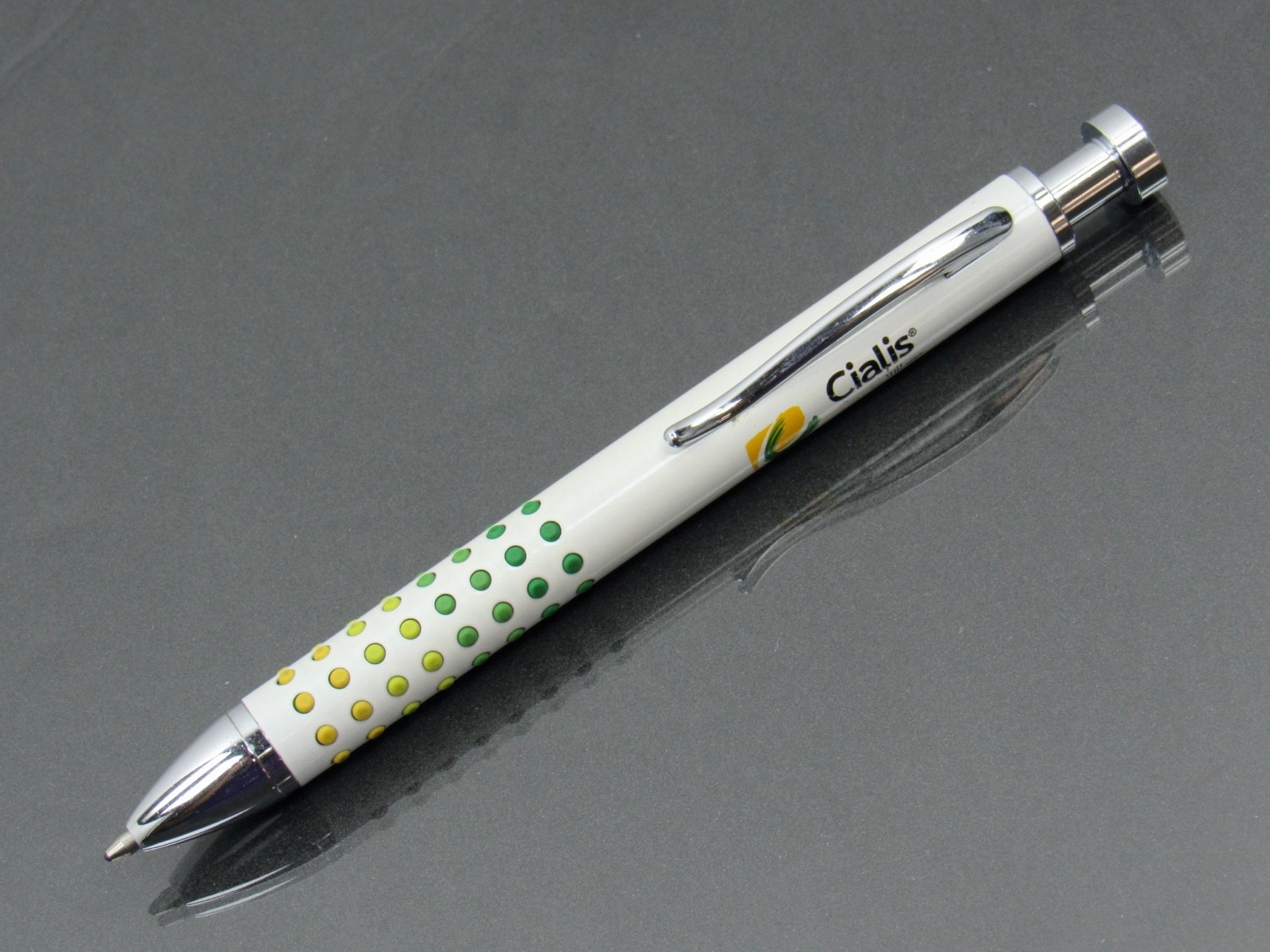 Cialis METAL PEN Bumpy Gripper Nail Head Clicker Drug Rep Pharmaceutical Promo