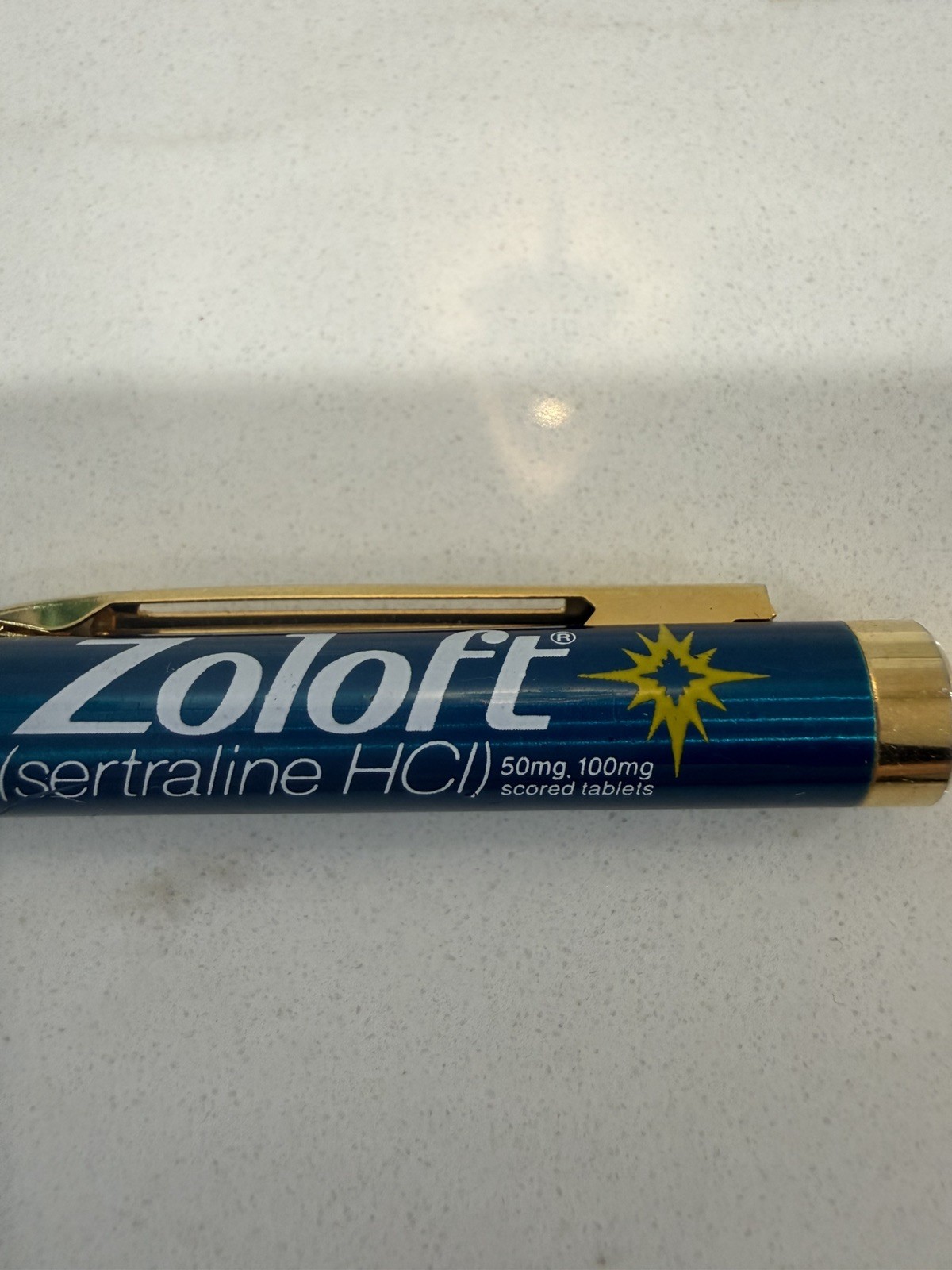 Vintage ZOLOFT Drug Rep Doctors Pharmaceutical Promo Blue Heavy Metal Pen
