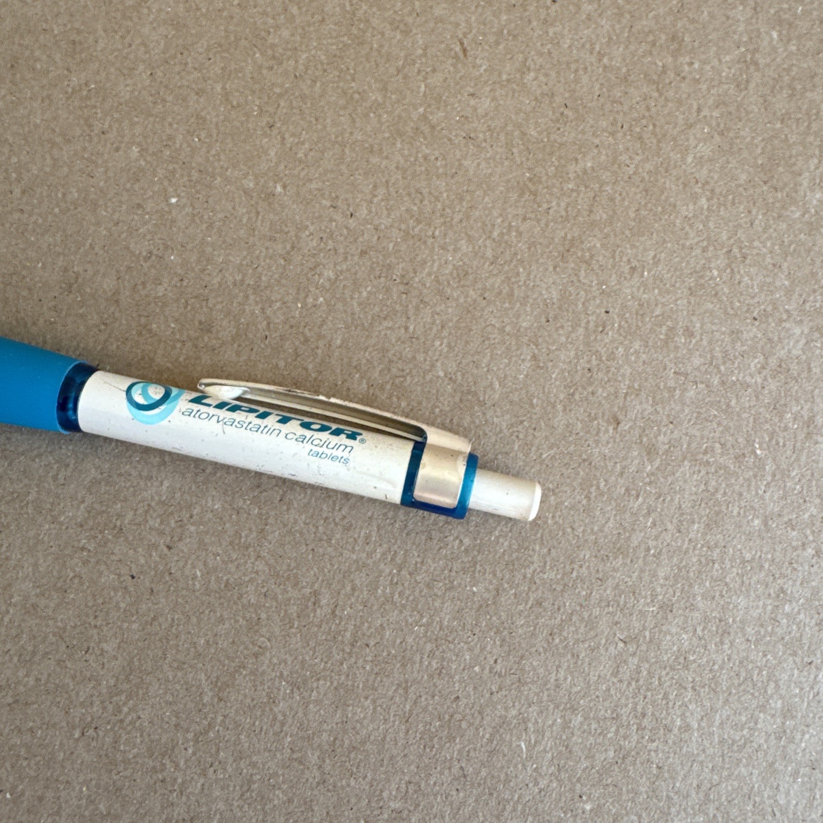 Lipitor Tablets Drug Rep Collectible Pen White Blue Green Thick Metal- Heavy