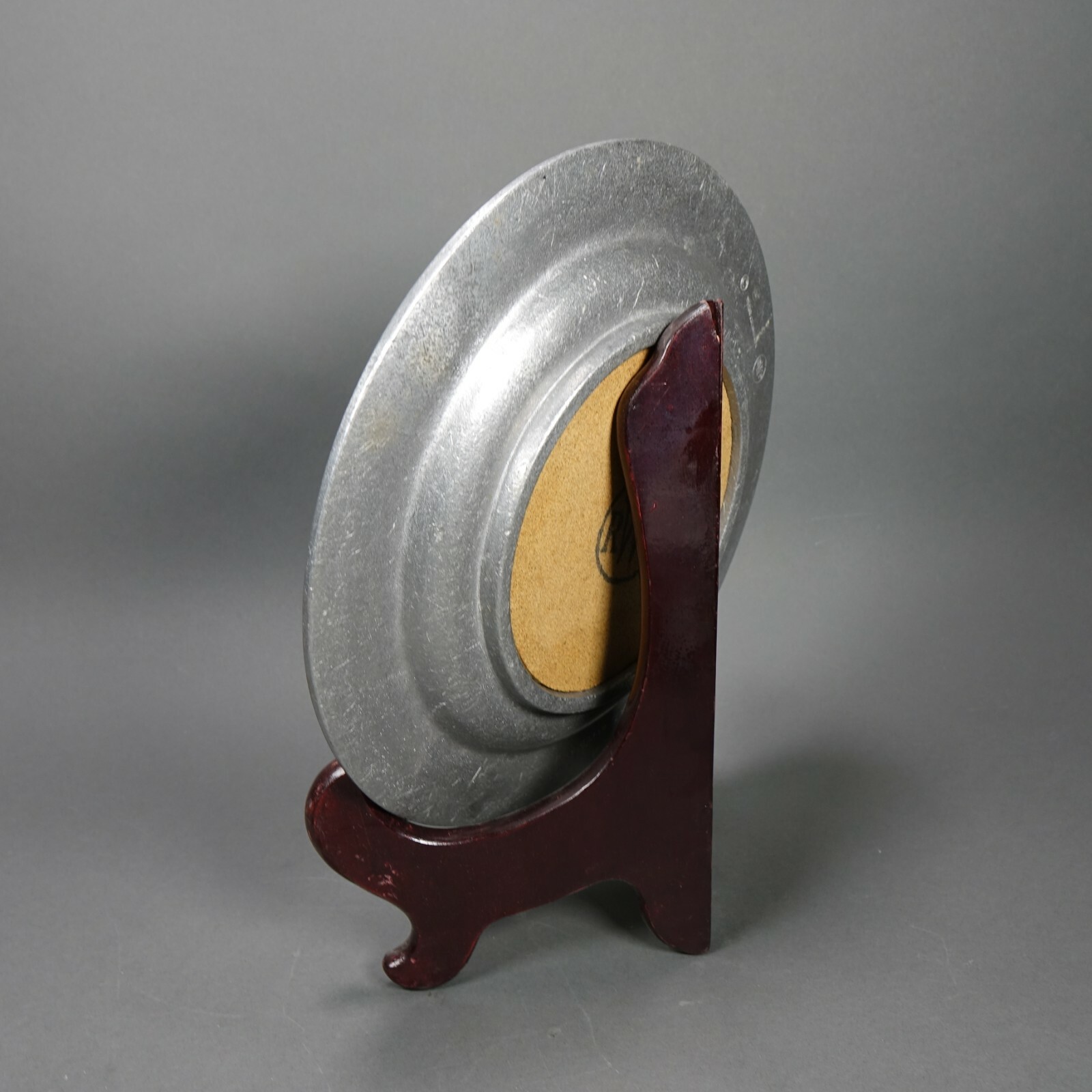Vintage Squibb Apothecary Pharmaceutical Society Pewter Plate w/ Wood Stand