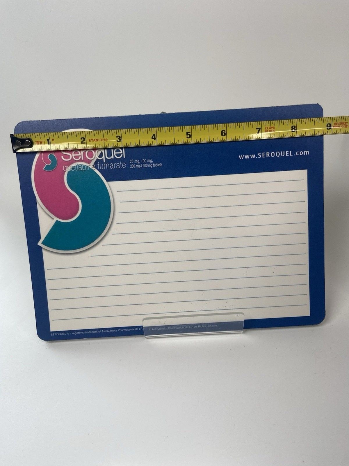 Drug Rep Seroquel Paper Notepad Collectible Pens Plastic Unique Pharmaceutical