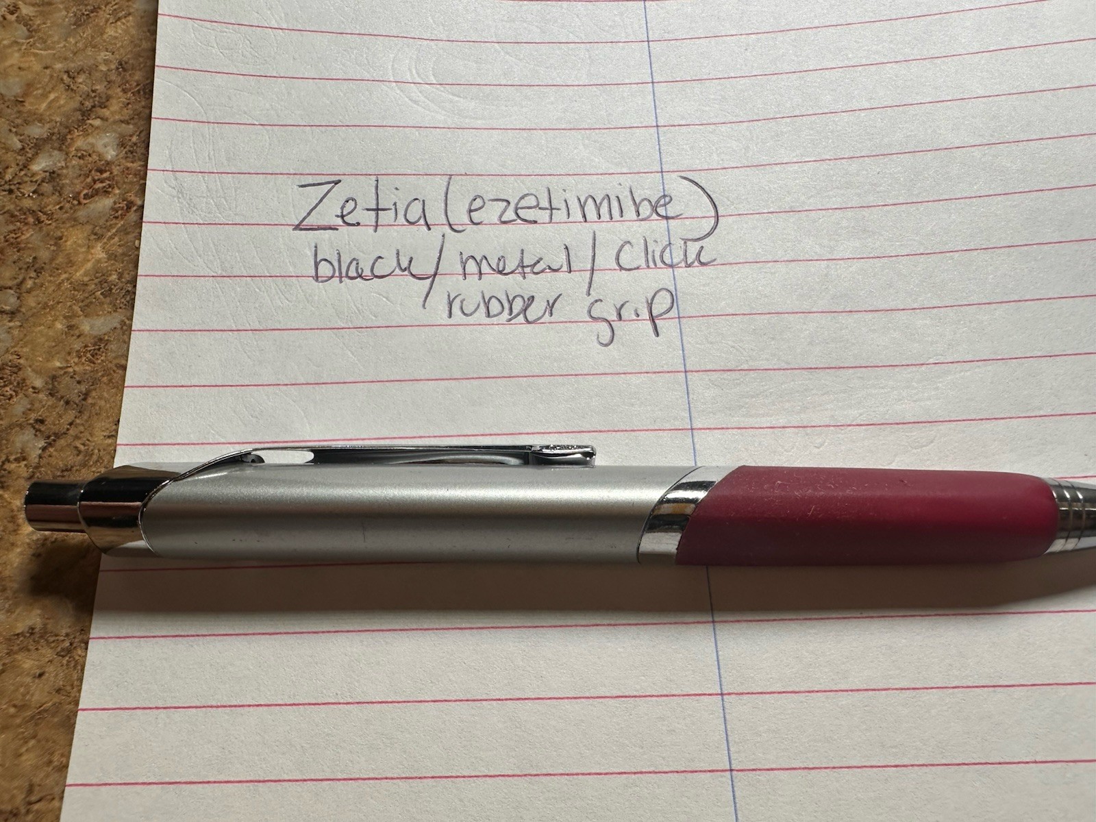 Zetia Drug Rep Promo Pen Heavy Metal Click Black Ink