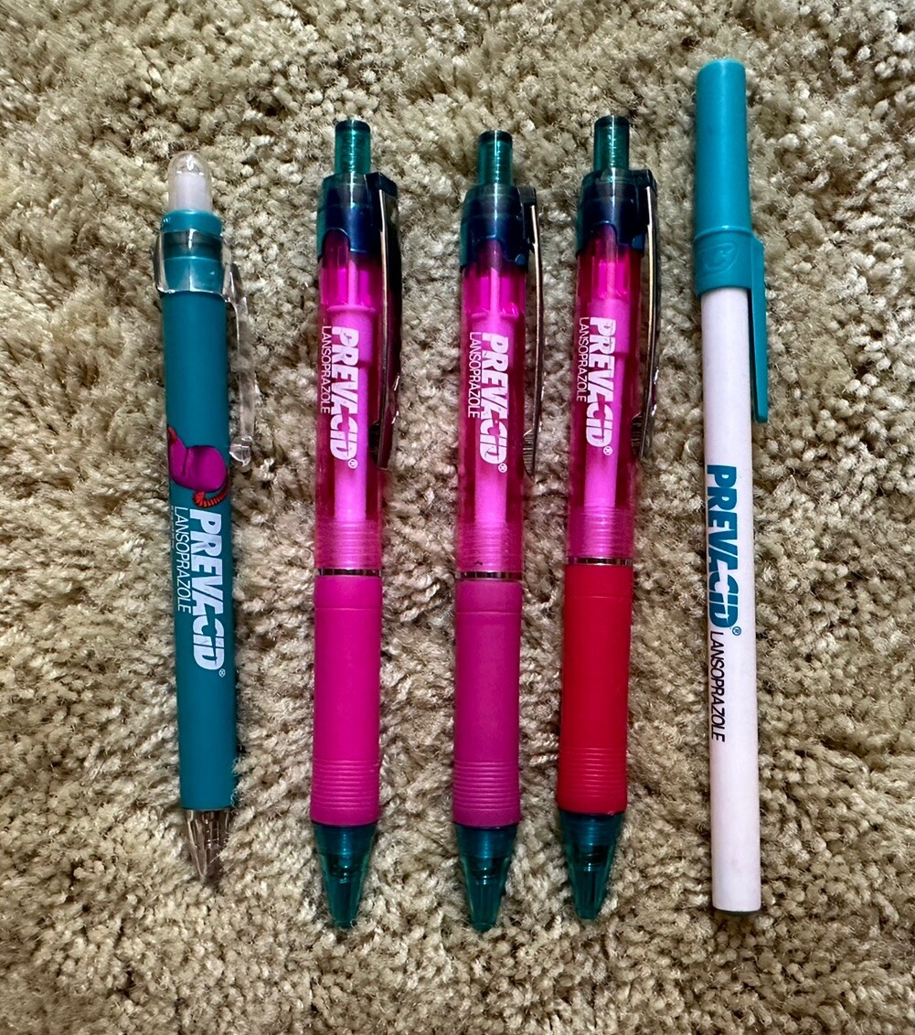 Prevacid Drug Rep Pharmaceutical Advertising Pen Plastic – Lot Of 5