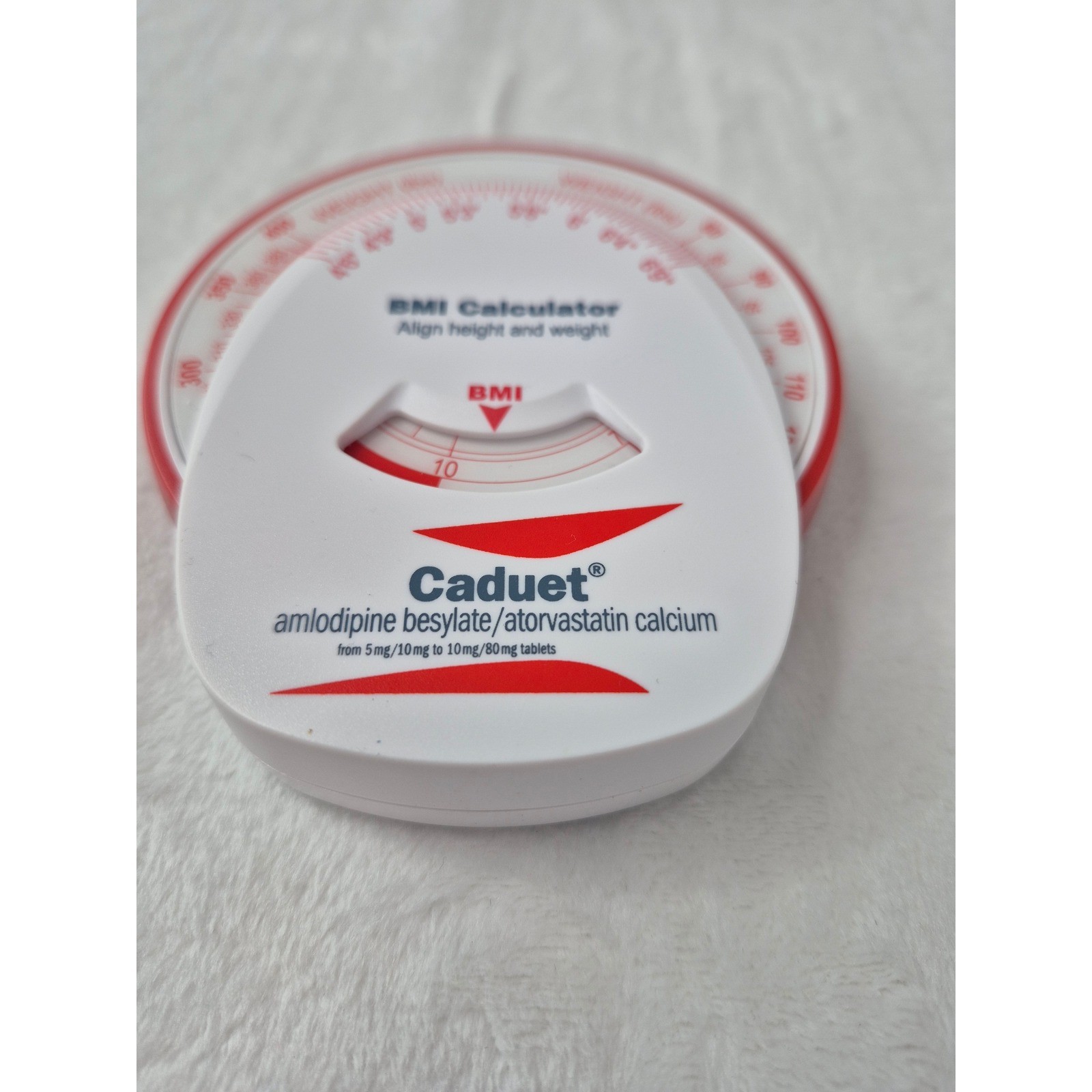 Caduet BMI Calculator Unisex OS White Red Wheel Pharmaceutical Promo Magnet EX