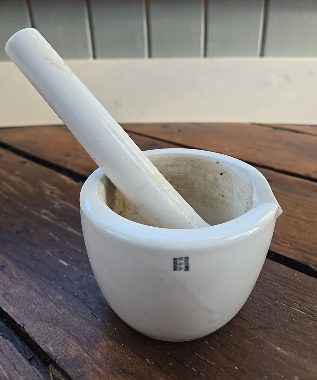 VINTAGE COORS USA POTTERY MORTAR AND PESTLE SET School Chemistry Lab