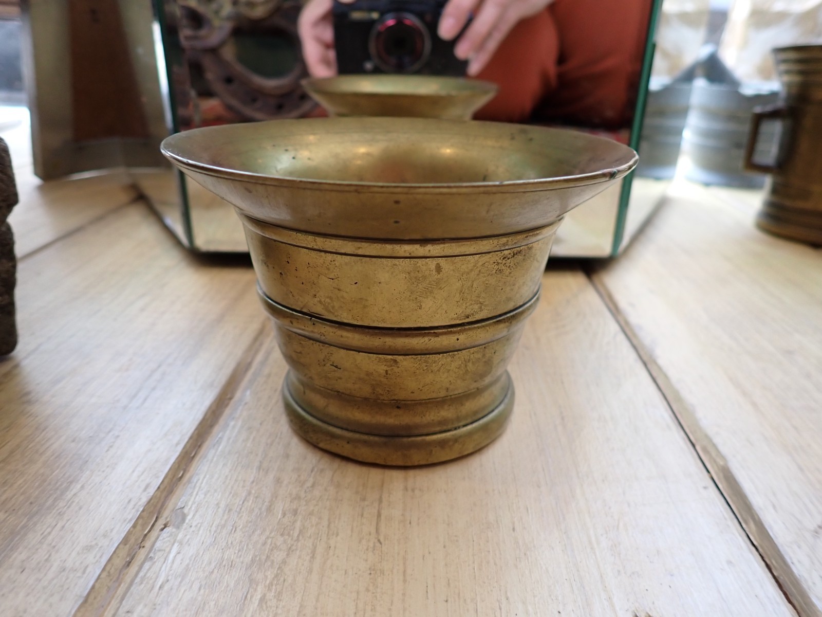 Antique Brass Apothecary Mortar circa 19th Century Great Patina!