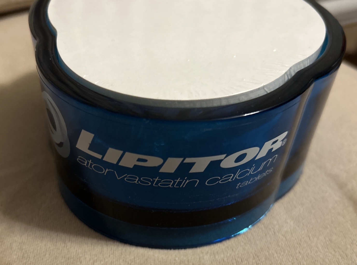 LIPITOR Drug Rep Advertising Sticky Note Pad Blue Acrylic Holder Pharmacy 2004