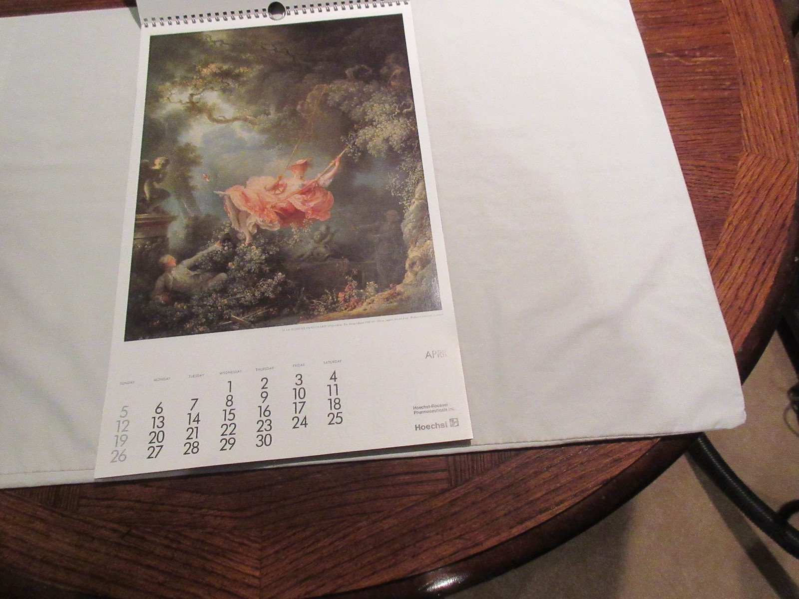 Rx , Pharmacy , Calendar , Hoechst-Roussel Pharmaceuticals Inc.,1992 , Vintage