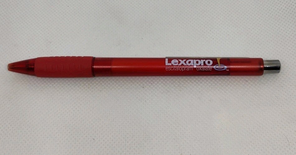Pharmaceutical Drug Rep Vintage Pen Lexapro Metal & Plastic Black Ink