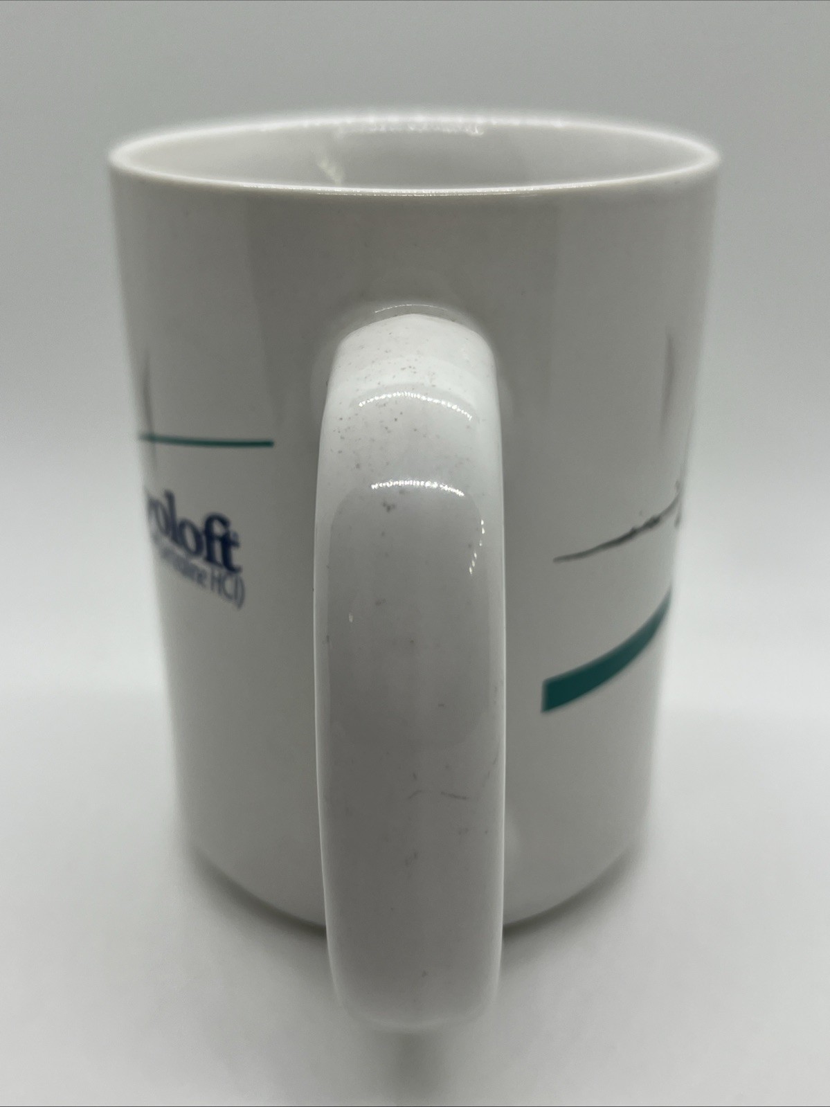 Pfizer Zoloft Coffee Mug Cup White Blue Pharmaceutical Promo Rep Advertising