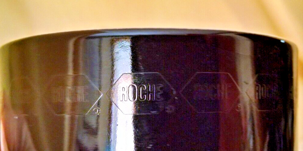 Roche Mug Black White Top Hat Can Coffee Tea Cup Pharmaceutical Company Promo