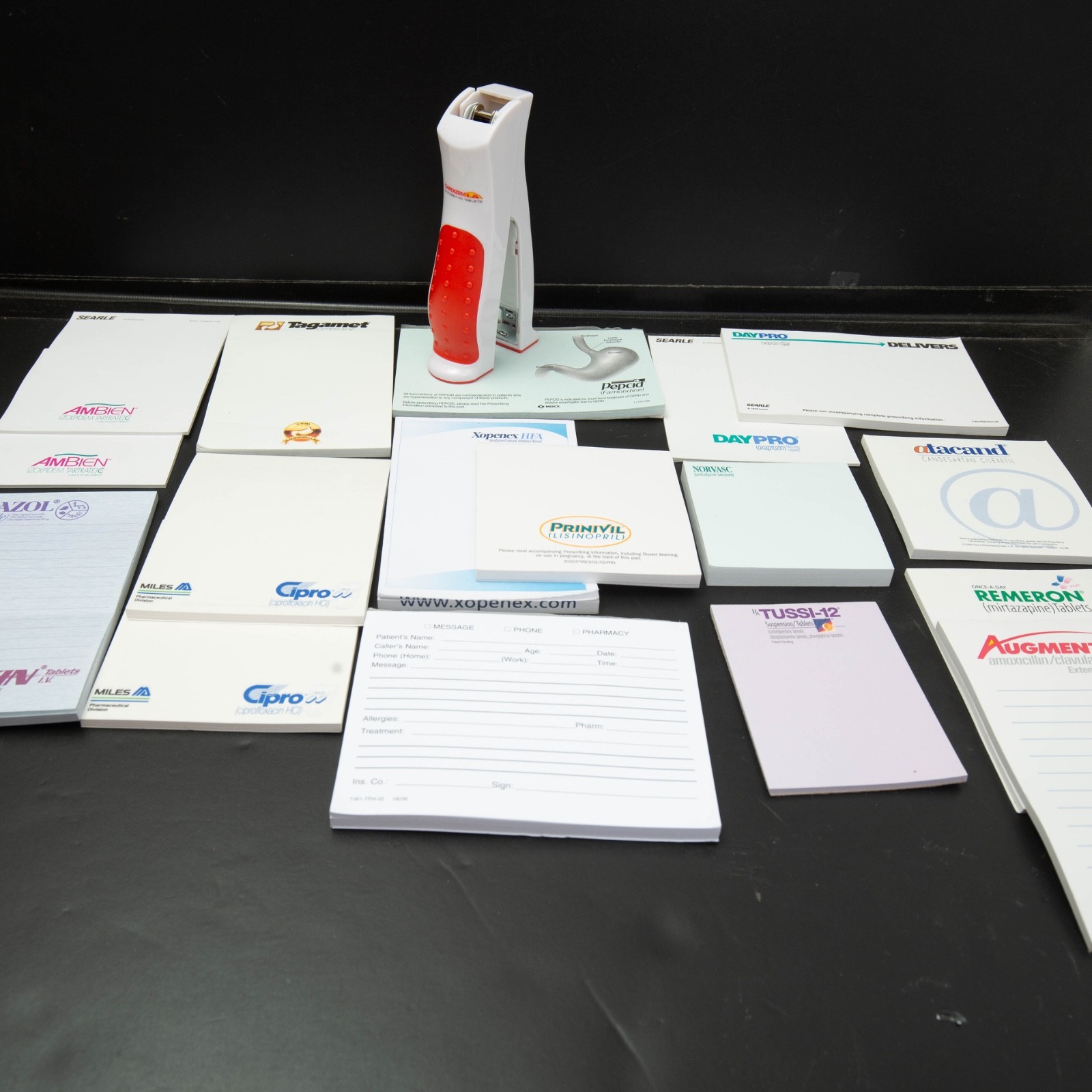 Drug Rep Pharmaceutical Partial Sticky Notes Stapler Pharma Note Pad Lot Vtg