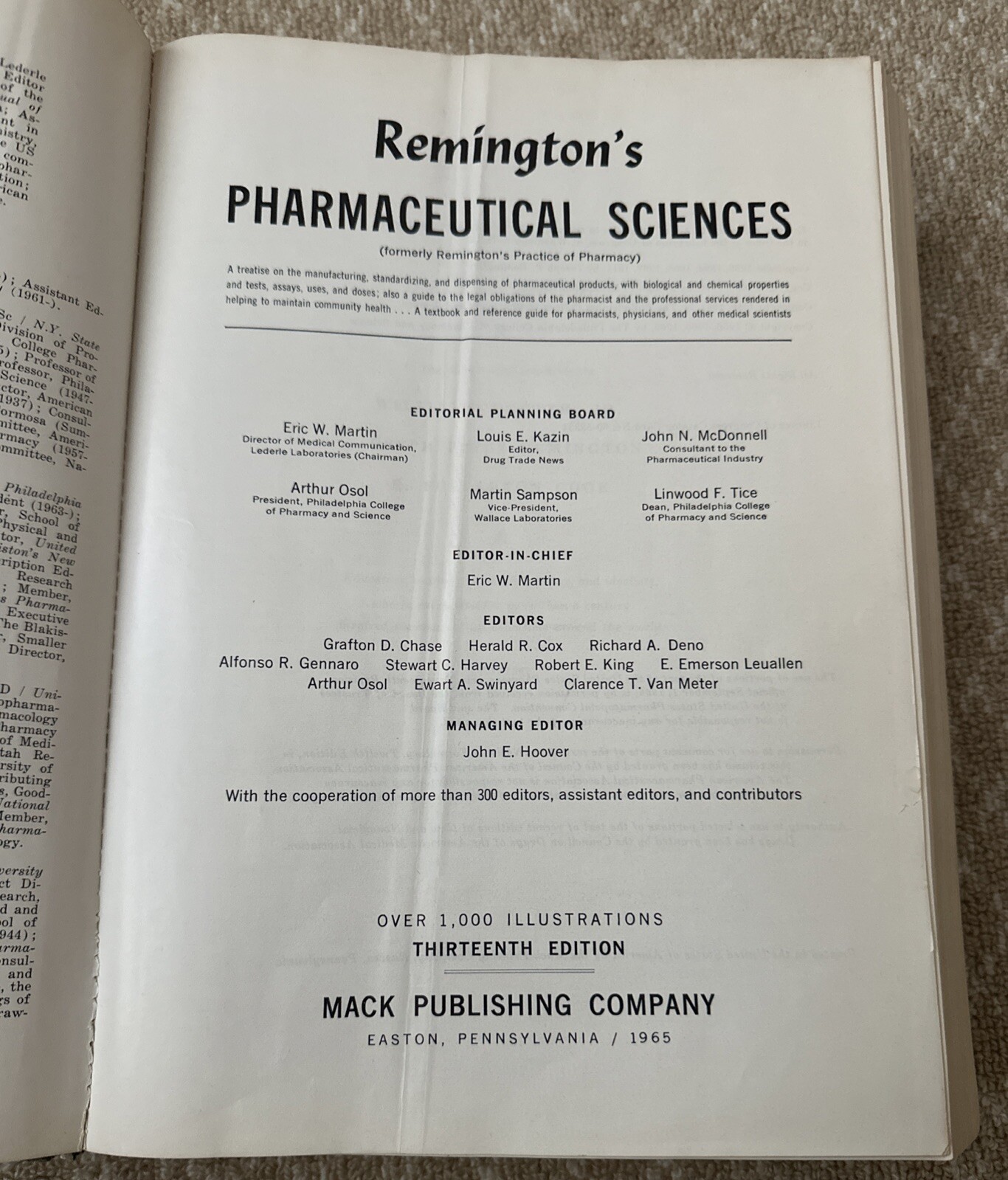Remingtons Pharmaceutical Sciences 13th Edition 1965