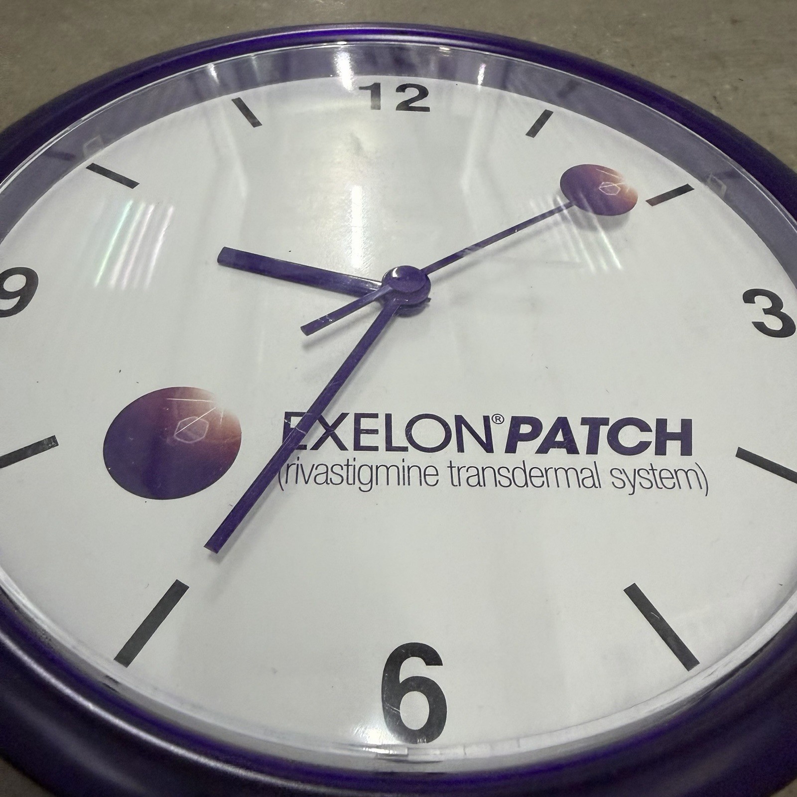Exelon Patch Pharmaceutical Advertising Purple Wall Clock 10″ Plastic
