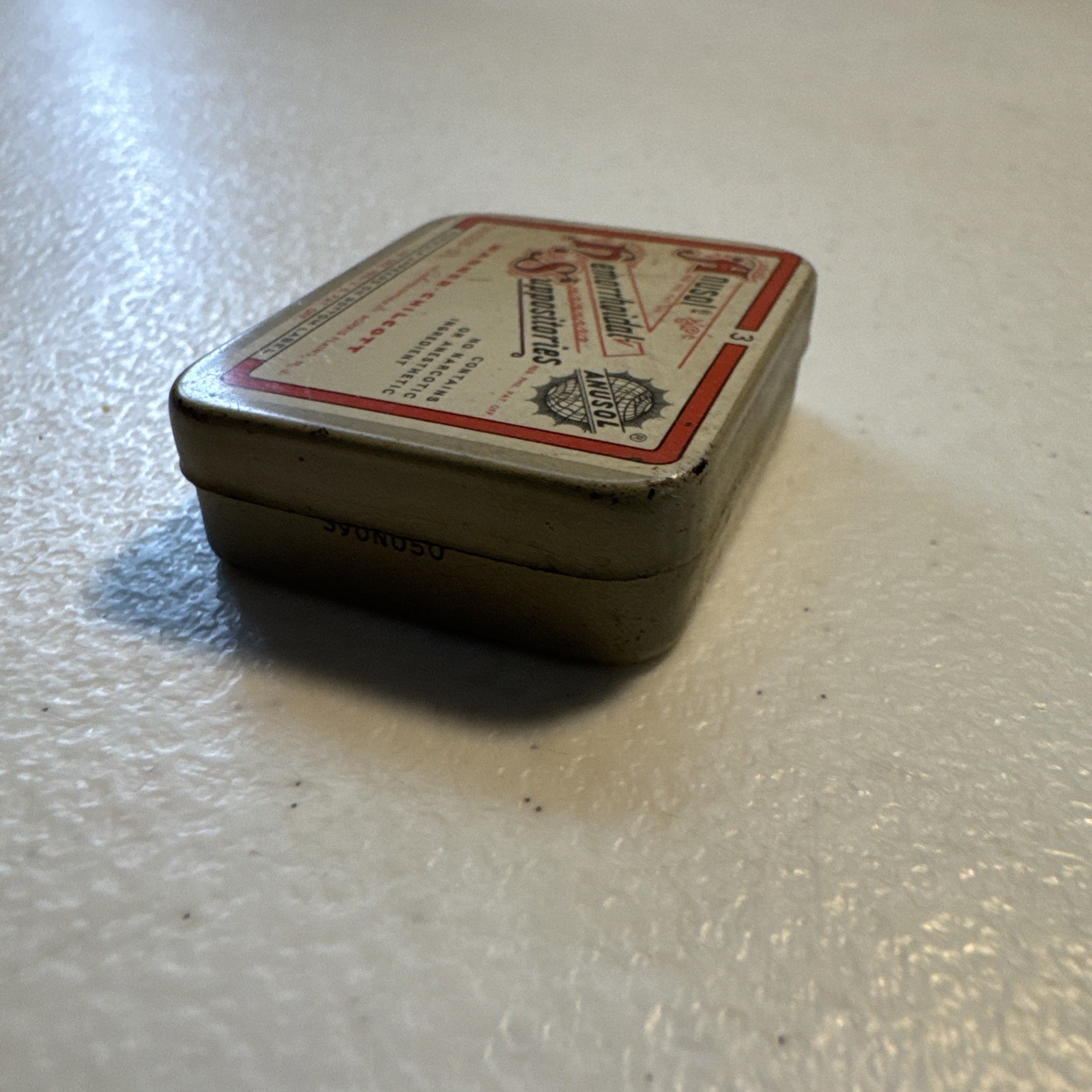 Vintage Anusol Hemorrhoidal Suppositories Laboratories Div. Medicine Tin