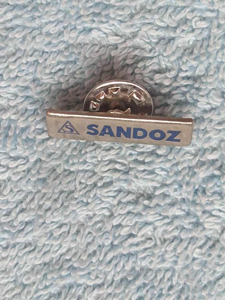 🔴SANDOZ Pharmaceuticals pin LSD Albert Hofmann Logo pin badge / second one🔴