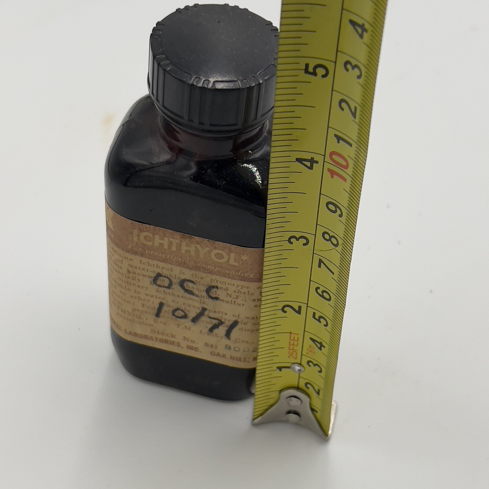 Vintage Stiefel Ichthyol Ichthammol Bottle 4oz 1930’s for Collection/Display
