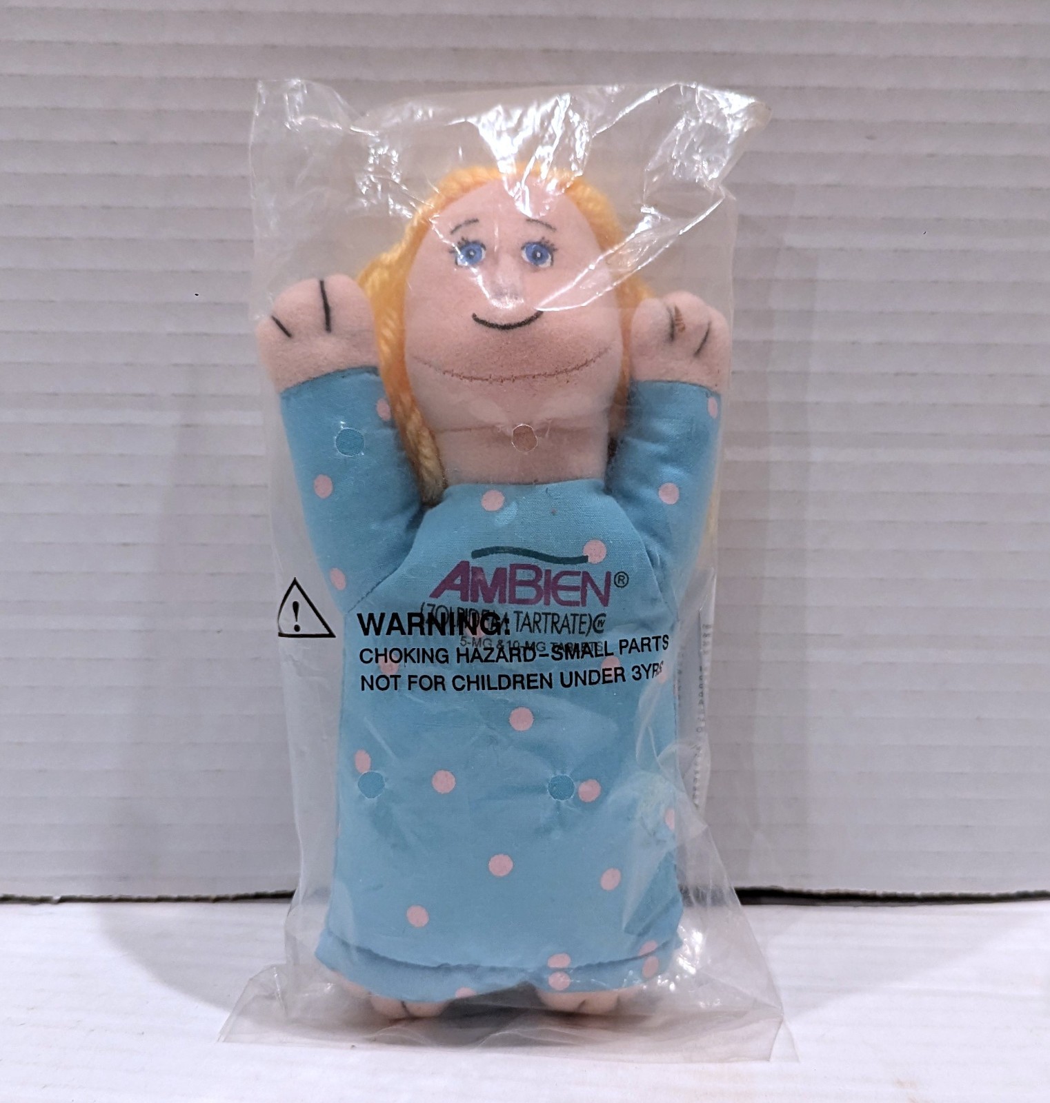 Vintage AMBIEN Sleepy Girl Plush Beanbag Doll – Pharmaceutical Rep Promo – RARE!