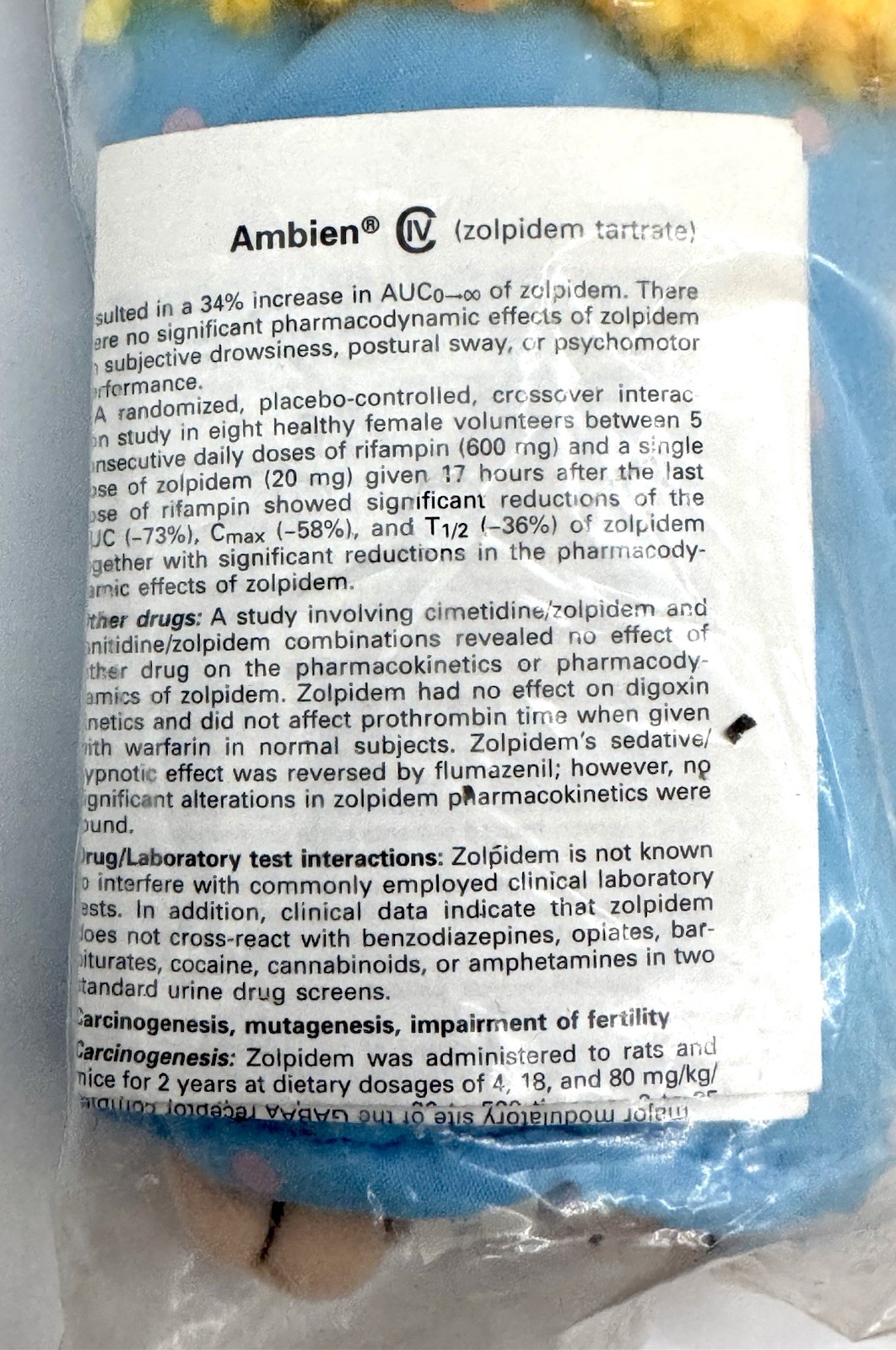 RARE Vintage AMBIEN Sleepy Girl Plush Beanbag Doll – Pharmaceutical Promo! NEW!
