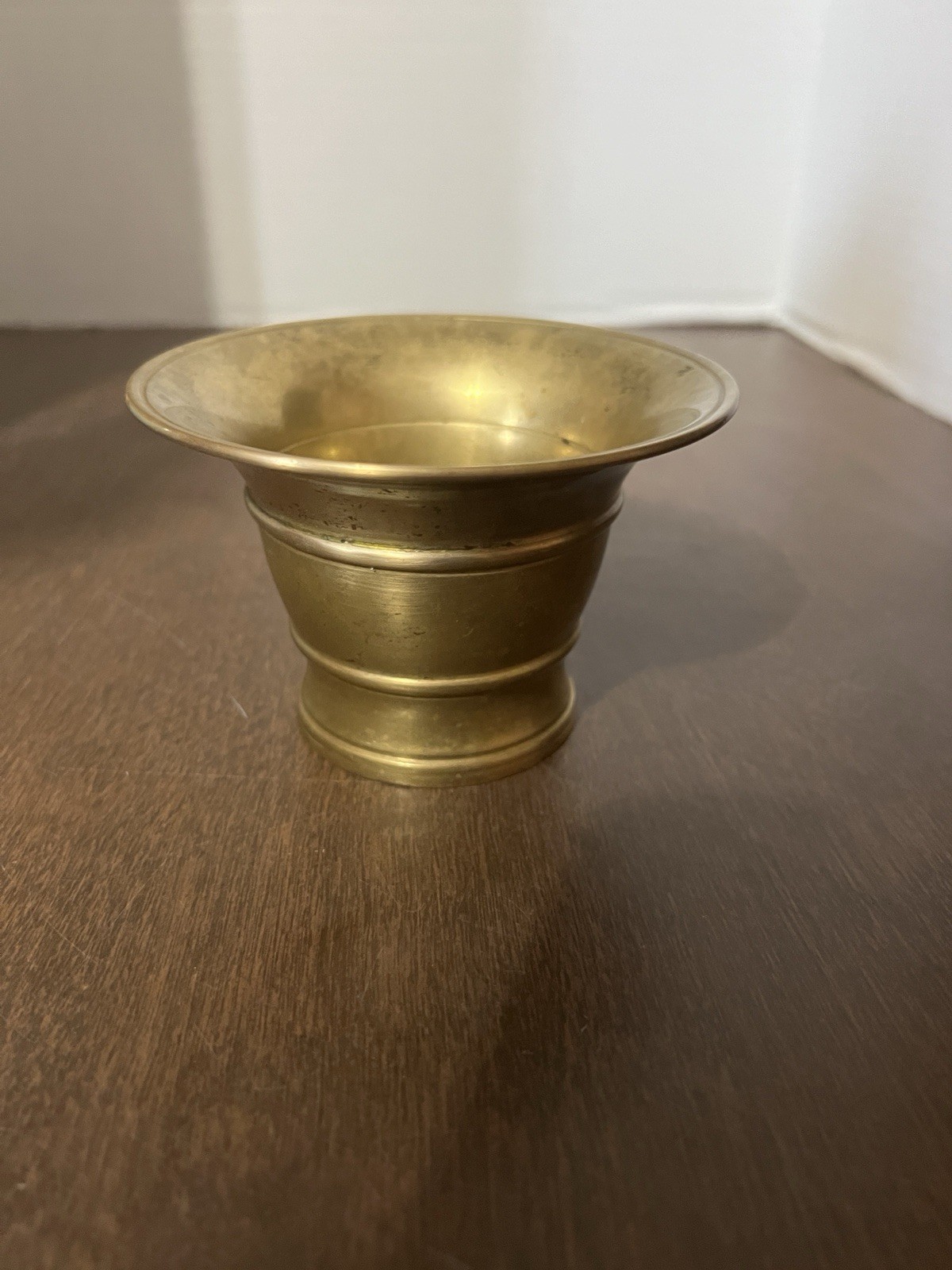 Small Vintage brass mortar base Only Roughly 3″ Tall