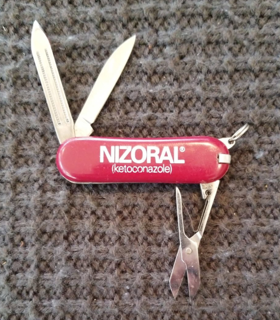 Very Vintage Pharmaceutical Drug Rep Promo Nizoral Pocket Knife From Janssen