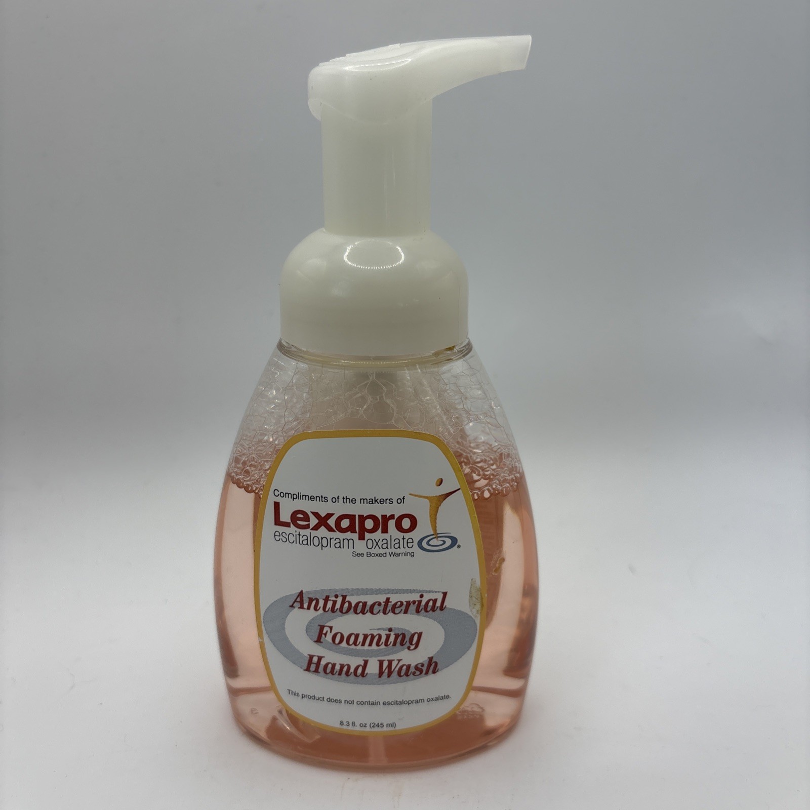 LEXAPRO Antibacterial Foaming Hand Wash Pharmaceutical Ad Collectible 8.3 Oz Vtg