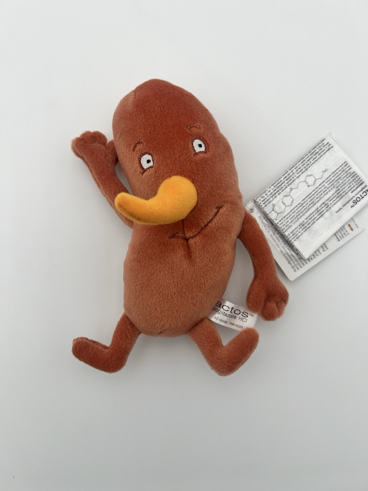 Kidney Actos Pioglitazone Plush Beanie Medical Advertising Promo Diabetes 7 inch