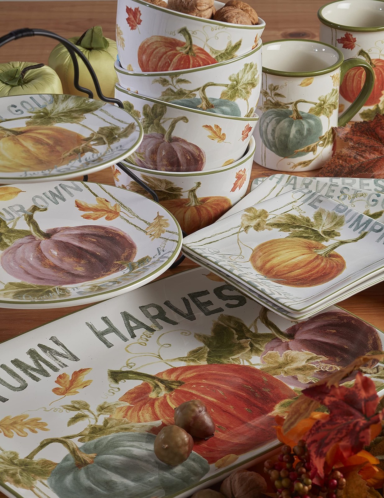 Certified International Autumn Harvest 16 oz. Mugs, Set of 4 16 Ounces