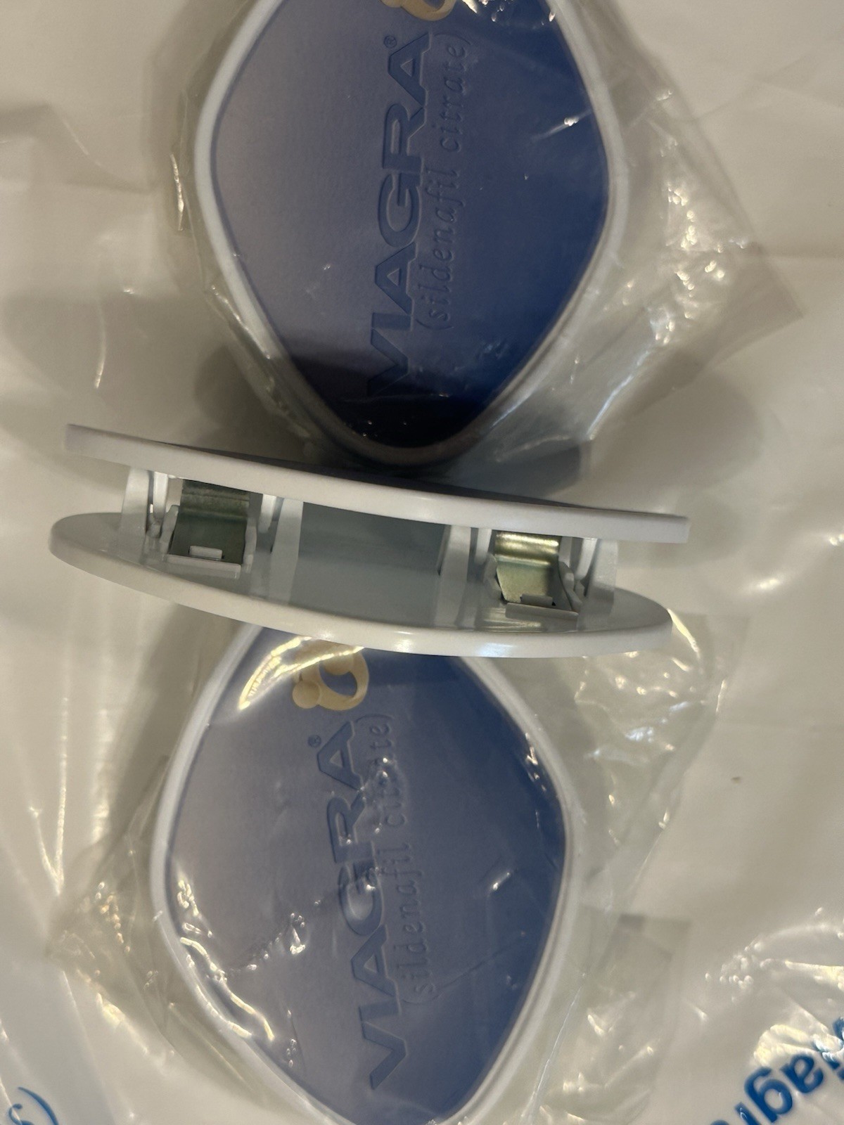 RARE Pfizer Viagra THREE Blue Pill promotional Magnet Clips Pharmaceutical