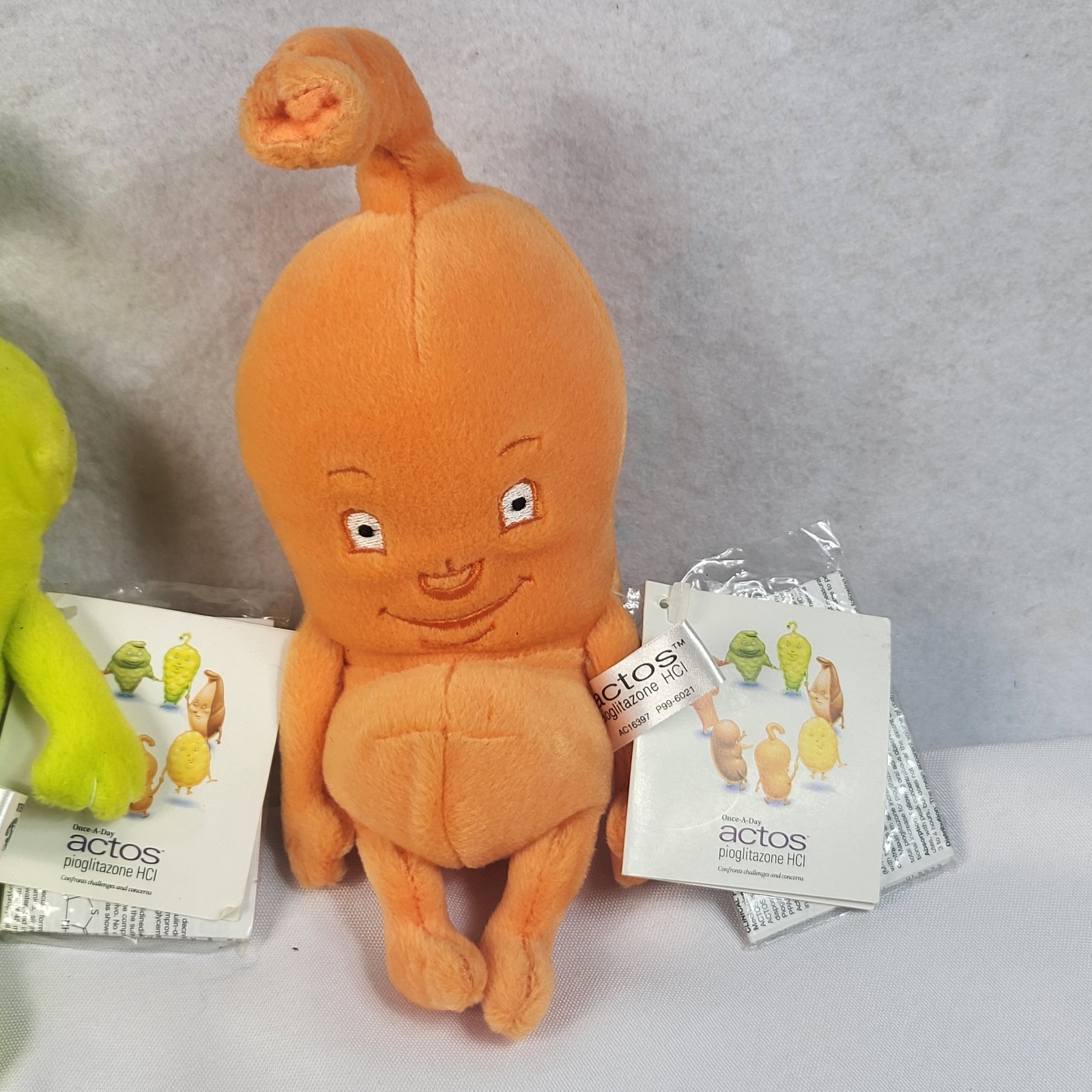 Actos Drug Rep Stuffed Animal Pharmaceutical Diabetes Advertising Plush Lot of 2
